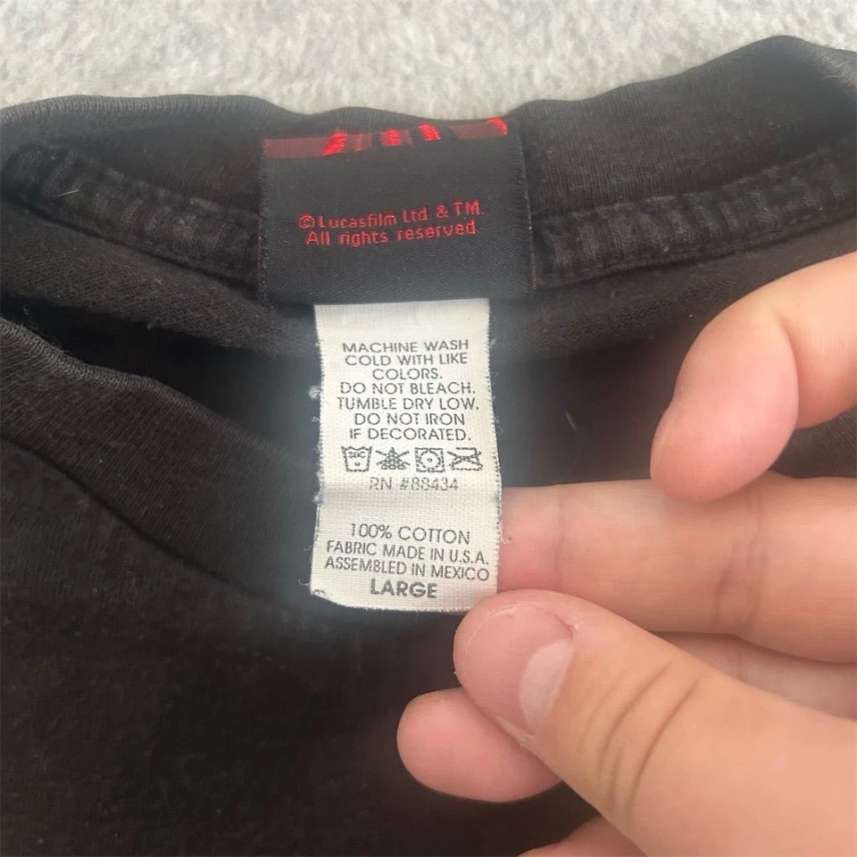 Vintage Star Wars Episode I Podracing T-Shirt Boys L Black Graphic Tee  - Image 4 of 4