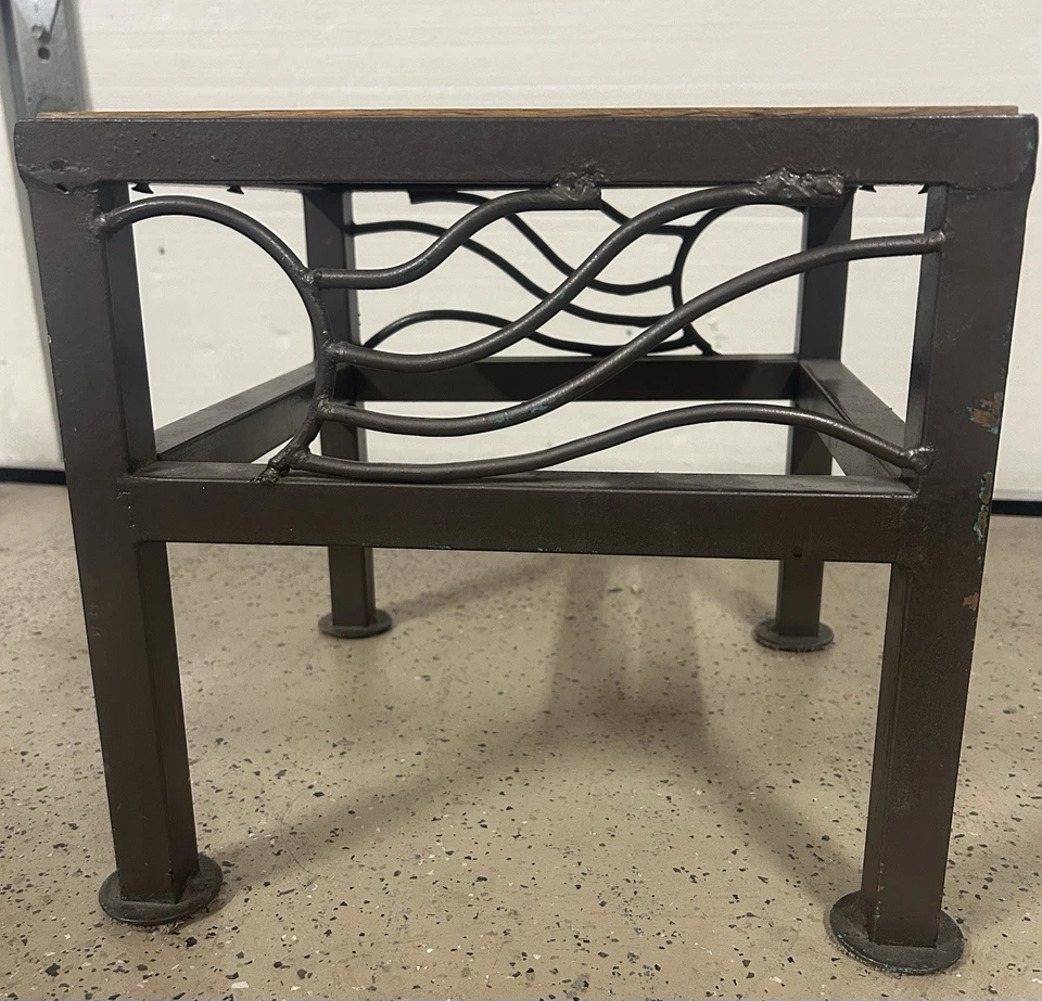 Vintage Handcrafted Animal Stool Side Table Furniture Wooden Iron - Image 4 of 4