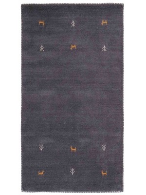 Khademi Loom Lori Gabbeh Orientteppich 146x80 | Handgewebter Wollteppich, Grau
