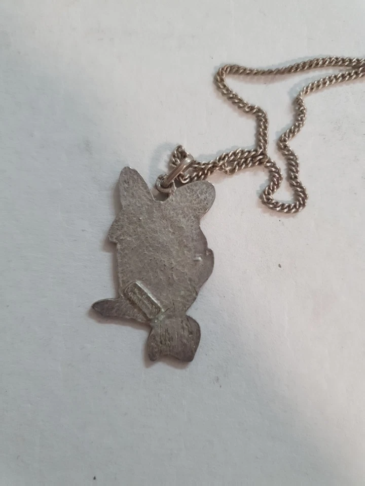 Collana Con Ciondolo Paperina Walt Disney Argento 800 Vintage - Immagine 3 di 4
