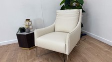 DFS The Venezia Leather Accent Chair in Pasadena Cream