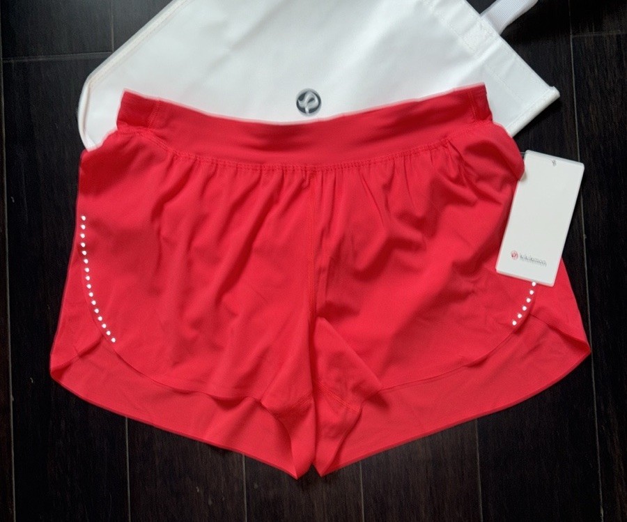 Lululemon Fast Free HR Split Shorts 3” In RED GLOW SZ L NWT