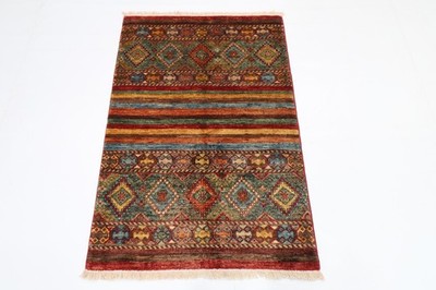3 x 4 Fuß Shall Rot Vorleger Afghan Traditionell Handgeknüpft Wolle Orienttep...