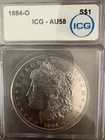 1884-O Morgan Silver Dollar $ AU58 ICG