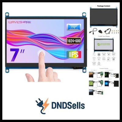 7 inch Display Capacitive Touchscreen HDMI LCD H 1024x600 Resolution IPS Moni...