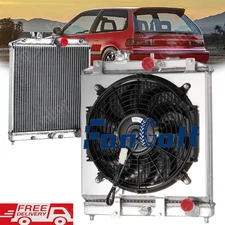Aluminum Radiator+Shroud Fan for 1992-2001 Honda Civic EG EK Del Sol Integra 1.5