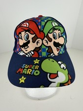 Super Mario Bros. Baseball Hat Youth Mario Luigi Yoshi Multi-Color Adjustable