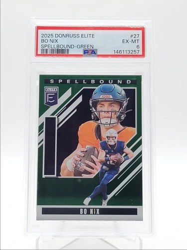 BO NIX 2025 DONRUSS ELITE SPELLBOUND I GREEN BRONCOS PSA 6 Q5918