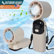 Ventilador turbo portátil recargable de mano con refrigeración por hielo para viajes al aire libre