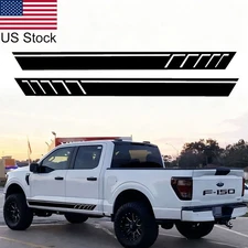 2pcs 70.5'' Black Side Skirt Door Racing Stripe Vinyl Sticker Decal Universal