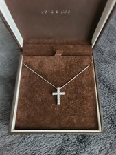 Ernest Jones Diamond Cross Pendant Necklace 0.50ct