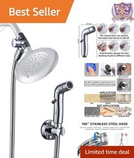 Dog Shower Sprayer Kit Plastic Chrome 100 Inch Hose for Indoor Pet Bathing