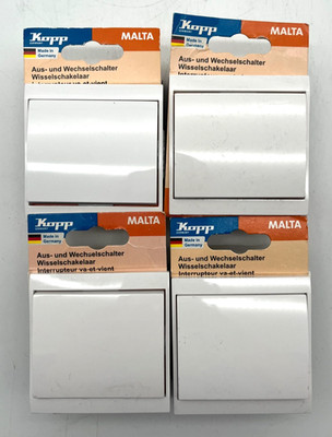 Kopp MALTA Aus- und Wechselschalter Schalter Restposten 4 Stück 250V Neu