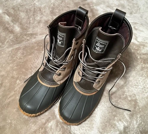 G.H. Bass & Co. Men's Waterproof Lace-Up Duck Boots Black/Tan US 9 M