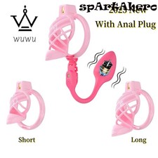 New High Quality Chastity Cage with Stimulation Cage with 6 Size Rings for Men