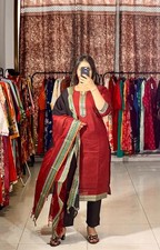 Indian Traditional Cotton Silk Kurta Set Women Designer Ethnic Kurti Pant Set