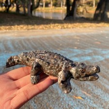 5.5" Natural yooperlite carved crocodile Crystal Mineral Reiki Healing Gift 1pc