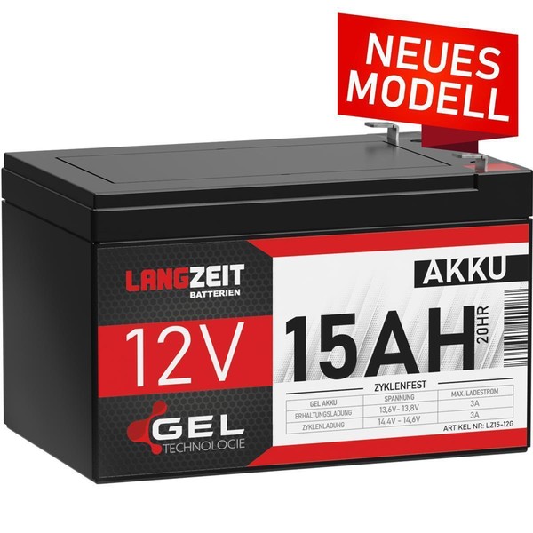Akku 12V 15AH Bleiakku Gel Batterie Bleigel Gelakku E-Fahrrad Usv 10Ah 12Ah 14Ah-image