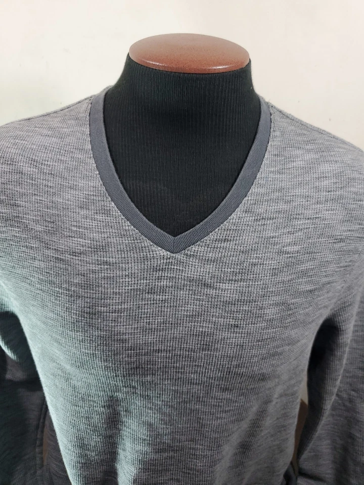 Ike Behar Shirt Mens Medium Gray Cotton Blend Longsleeve - Image 2 of 4