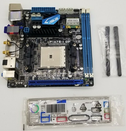 Asus F1A75 I Deluxe FM1 SATA 6Gbs USB 3.0 AMD Mini ITX DDR3 1600 Motherboard - Picture 2 of 5