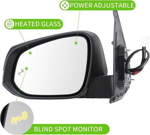 Left Driver Side Mirror for Toyota Tacoma 2016-2023 Power|Signal|Heat|Blind Spot