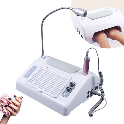 5-in-1 Nail Drill Set 30,000 RPM With Dust Collector LED Desk Lamp Hand Cushion