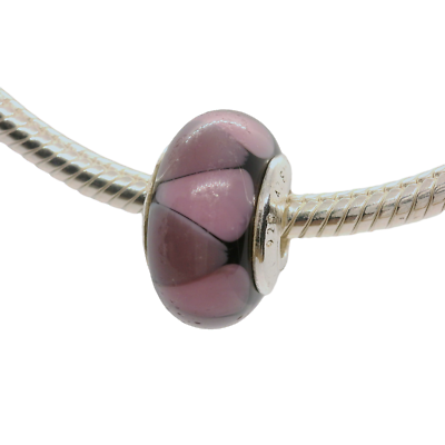 Genuine PANDORA 790635 Purple Triangles Murano Charm Only UK