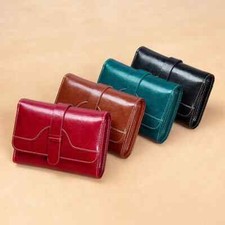 Original Genuine Leather Women's Wallets Small Handbag RFID Card Holder Purses