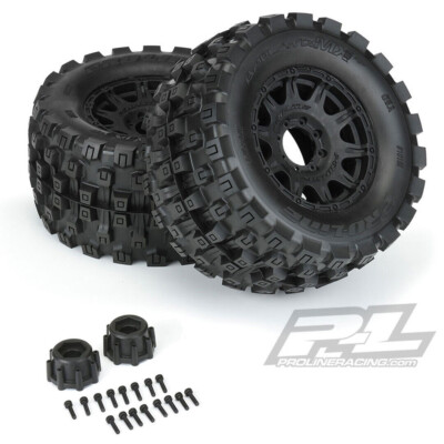 Pro-Line 10166-10 Badlands MX38 HP 3.8'' All Terrain BELTED Tires w/ Black Wheels