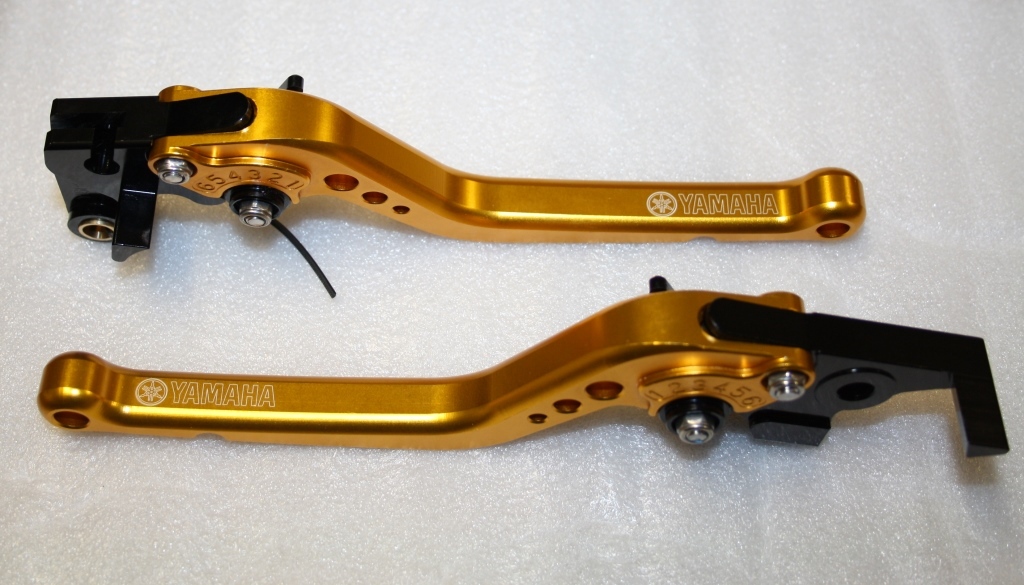Levier de frein et embrayage Yamaha MT07 R1 FZ6 moto aluminium or