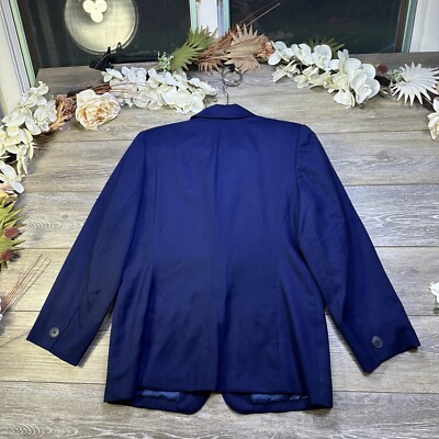 Vintage Pendleton Wool Blazer Jacket, 12, Navy Blue Made In USA