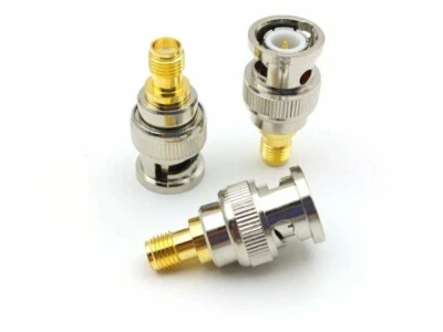 2x BNC Male Plug to SMA Female Socket RF Adaptor- Interseries UK Seller