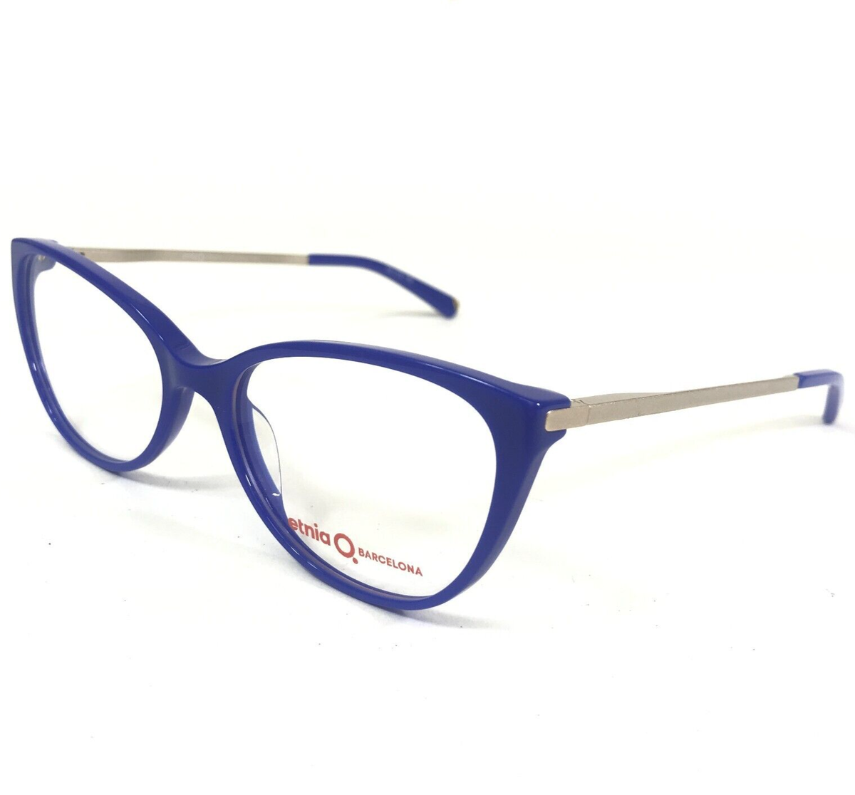 Etnia Eyeglasses Frames BATON ROUGE BLGD Shiny Blue Matte Gold Cat - Main Image