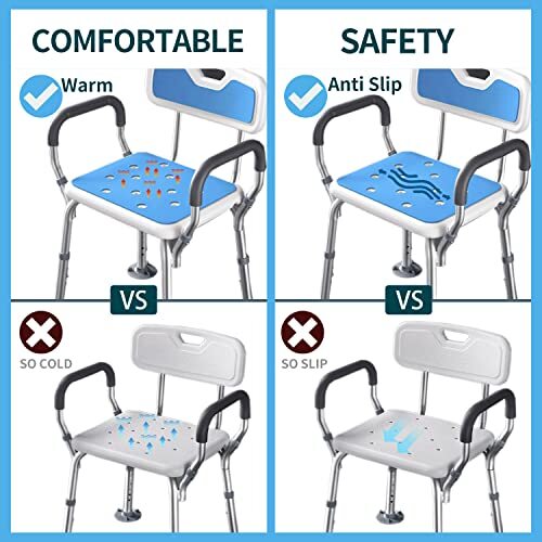 Shower Chair Pad Cover Bath Seat, Padded Shower Bench Seat Mat 15 x 12