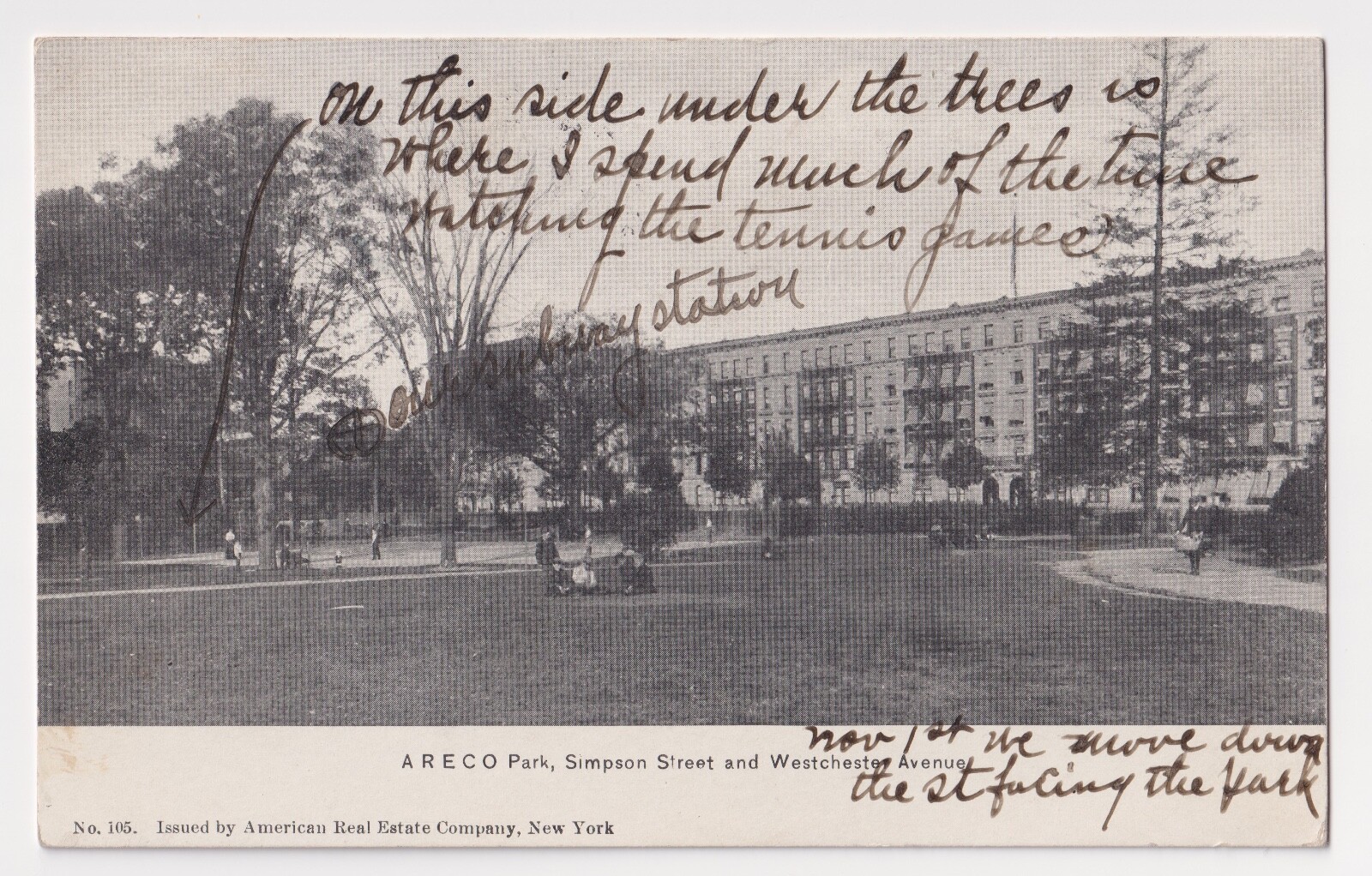 ARECO PARK, SIMPSON STREET AND WESTCHESTER AVENUE NEW YORK CITY