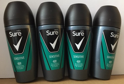 Sure Men Sensitive 48H Anti-Perspirant Roll-On Deodorant 4 x 50ml - Picture 7 of 10