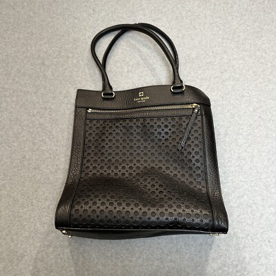 Kate Spade Perri Lane Lynne Tote Bag Black Stunning Leather  Double Handle 2017