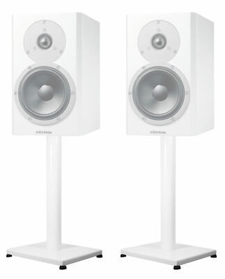 Pair 29  Steel White Stands For Dynaudio Emit M10 Bookshelf Speakers
