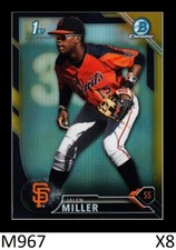 1-2016 BOWMAN CHROME BLACK & GOLD REFRACTOR JALEN MILLER GIANTS QTY
