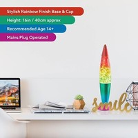Global Gizmos 48639 16 Rainbow Glitter Lamp/Retro Nostalgia/Relaxing Mood Light