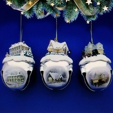 Thomas Kinkade Sleigh Bells Christmas Ornaments Ashton Drake NEW #13