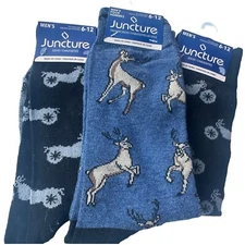 3 Pairs Greenbrier Intl, Inc. Juncture Men's Fashion Socks Shoe Size 6-12 (READ)