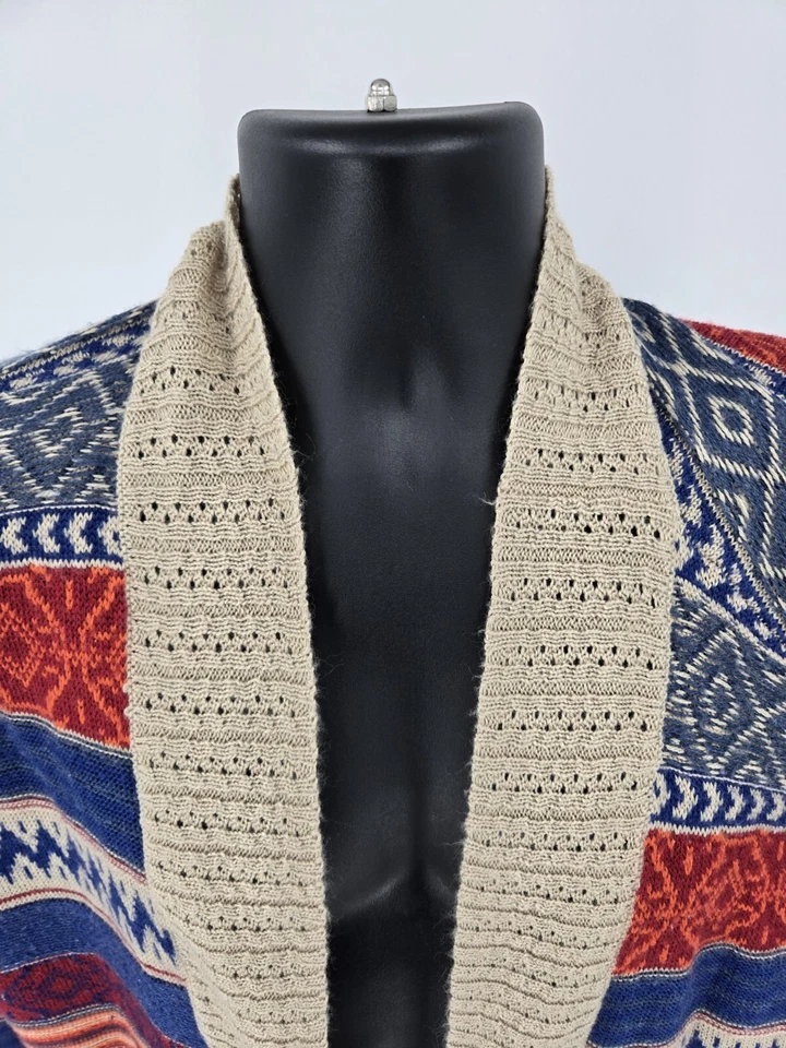 Cárdigan Jeans By Buffalo L/XL Mantón Rojo Suroeste Botón Tejido Suéter Para Mujer Foto 4 de 4