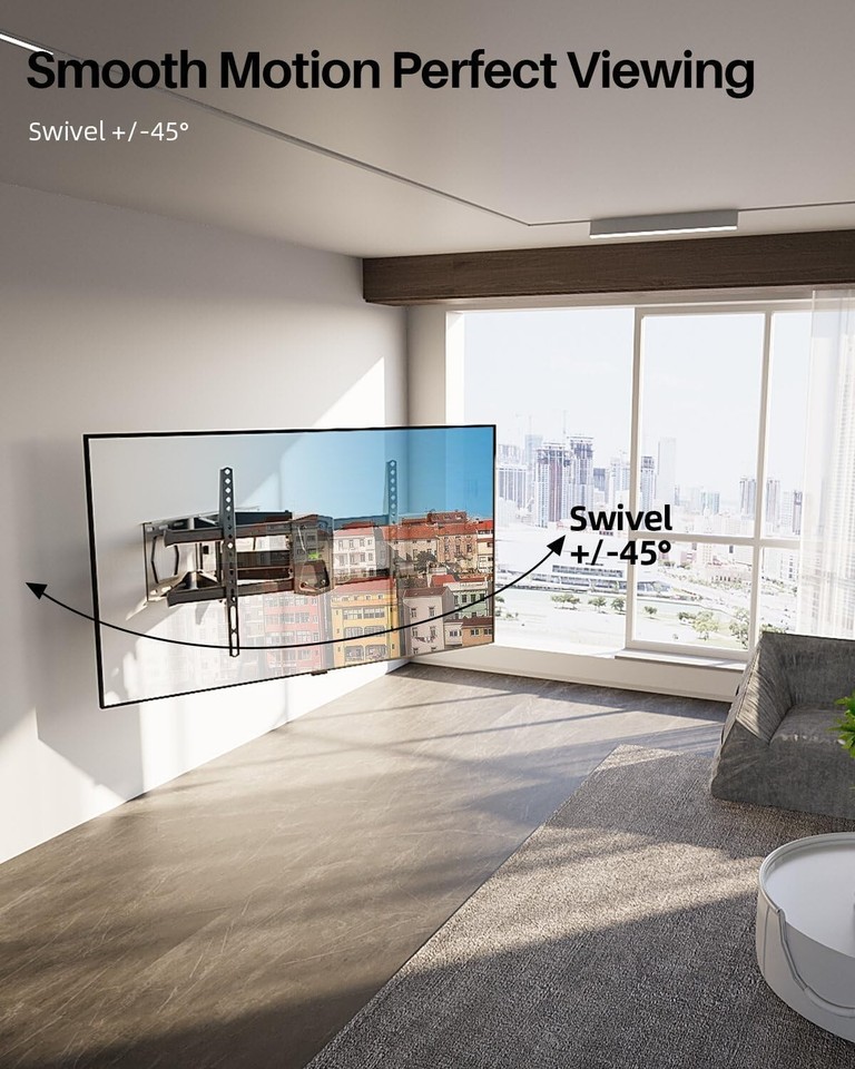 Swivel and Tilt TV Wall Mount for 4282” Screens Easy Install, High