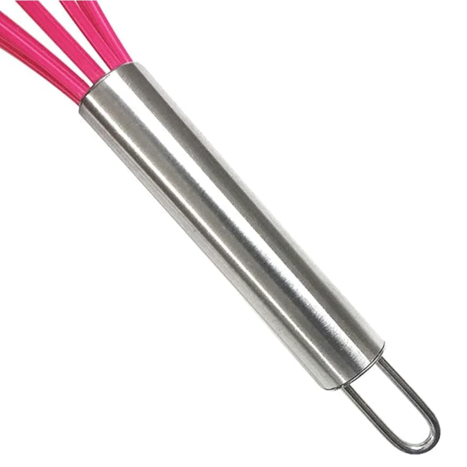 Pack de 4 mini batidores de cocina de silicona multicolor de 6" con asas de acero inoxidable Foto 4 de 4