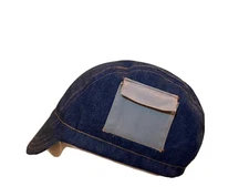 CYCLING CAP HANDMADE IN USA DENIM WITH POCKETS BOTH SIDE