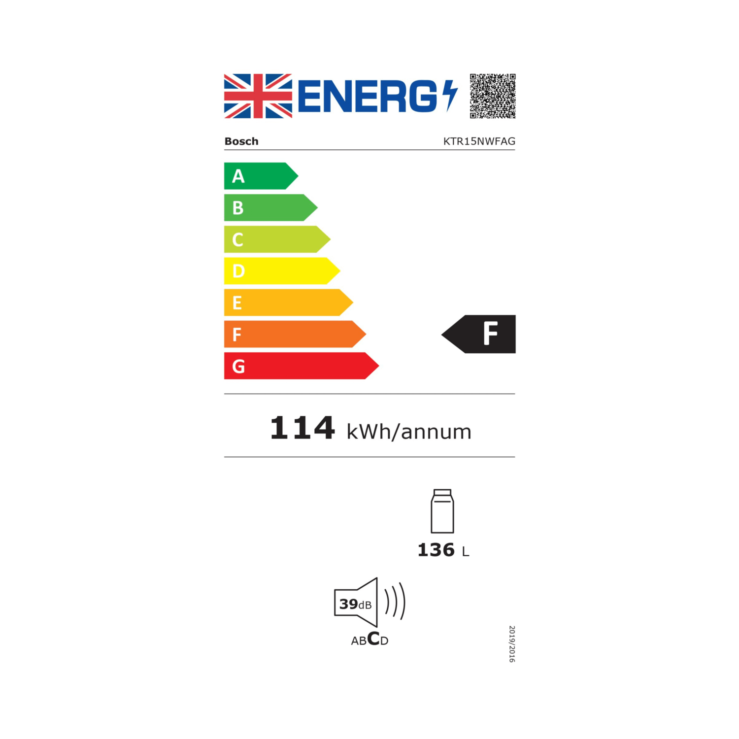 Bosch Series 2 135 Litre Under Counter Freestanding Larder Fridge W