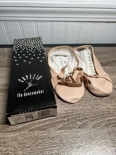 Capezio Ballet Child Dance Shoes Slippers Pink Leather Split Sole CG2002 4 W Box