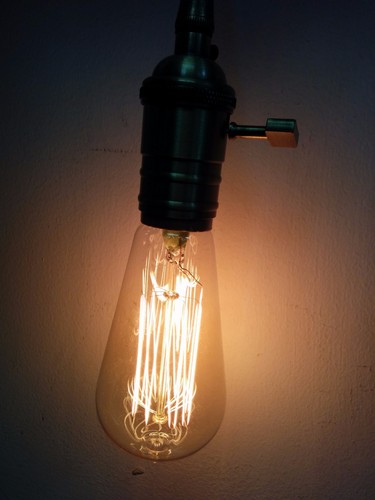 NEW Brass Lampholder BLACK TWISTED Cord Ceiling Pendant Edison Light Bulb Cage - Picture 7 of 34