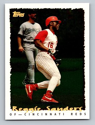 Reggie Sanders 1995 Topps #211 CyberStats (Spectralight) Baseball Card